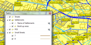 The selected topics are now shown on the map.